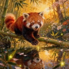 Red Panda Diamond Painting Kits for Adults, 5D DIY Diamond Art Kits for Beginner