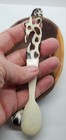 Kenyan hand-carved 4.25x3 Inches Rustic Giraffe Wood Bowl & Bone Spoon   — photo 8