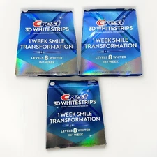 Lot of 3 Crest 3D WhiteStrips Glamorous White 28 Strips 14 Treatments EXP 2027