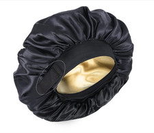 Silk Bonnet for Sleeping Double Layer Satin Bonnet Adjustable Bonnets for Black