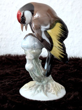 Rosenthal Vogel Figur, Fink Distelfink Stieglitz, Entwurf F. Heidenreich