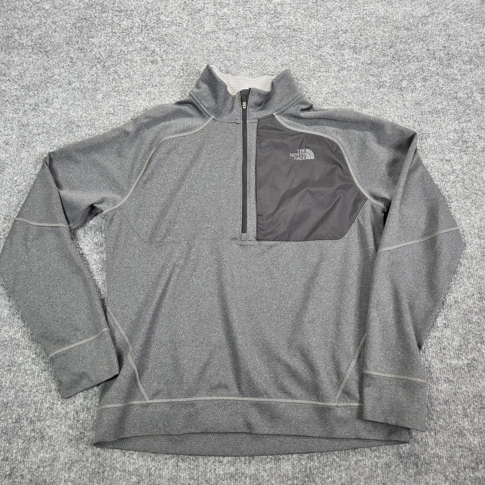 The North Face Pullover Mens Medium Gray 1/4 Zip Long Sleeve Hiking Top Athletic