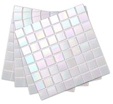 40-Sheet Rainbow Peel and Stick 40 Sheets, 6.6"x6.6"x0.16" White Rainbow