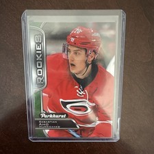 Upper Deck Parkhurst Rookie Sebastian Aho Carolina Hurricanes NHL Card #386. rookie card picture
