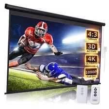 120 Inch Projector Screen Motorized 4:3 HD Electric Rising 120in(4:3)-Black