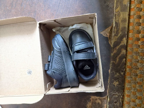 adidas Tensaur Sport 2.0 Unisex Kids Trainers Black Hook & Loop UK 3 EU 19
