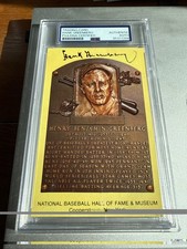 1964 Date HOF Yellow Plaque Hank Greenberg Auto PSA/DNA Authentic