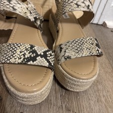 Steve Madden Fifer Python Snake Print Espadrille Wedge Sandals - Size 8 - NWOB