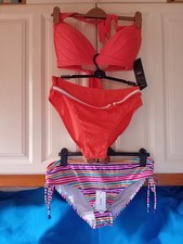 "M&S" SZ.18 HALTER BIKINI TOP.VIVID ORANGE/BRIEFS sz18 JASPER CONRAN BRIEFS bnwt
