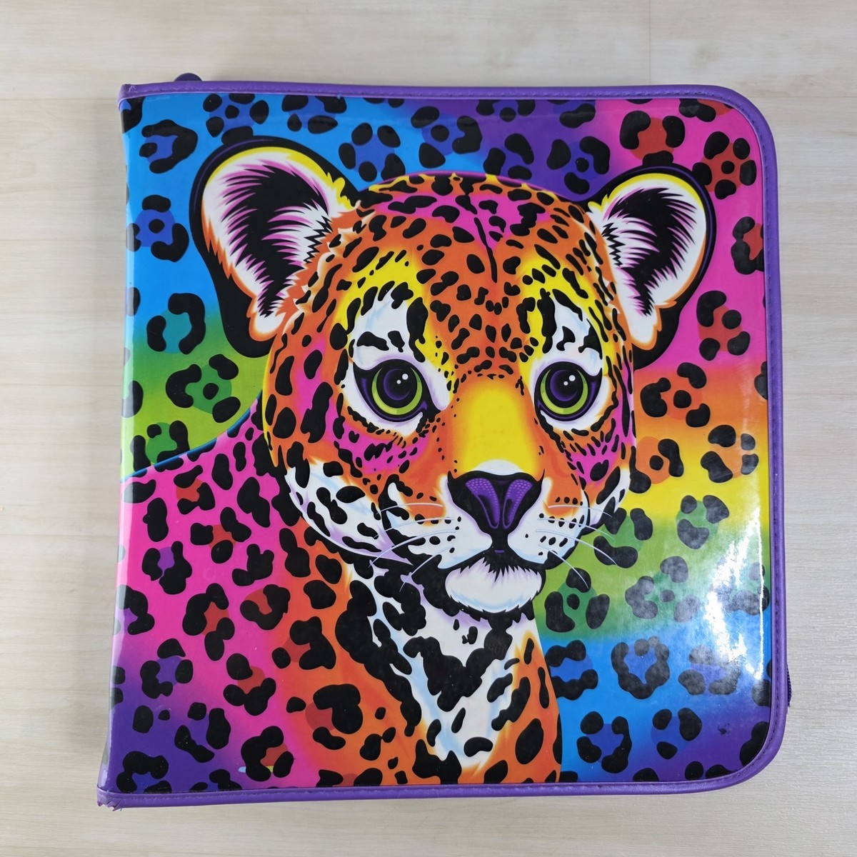 リサフランク　リングファイル Vintage 90s Lisa Frank Hunter Leopard Hunter Zipper 3 Ring Binder