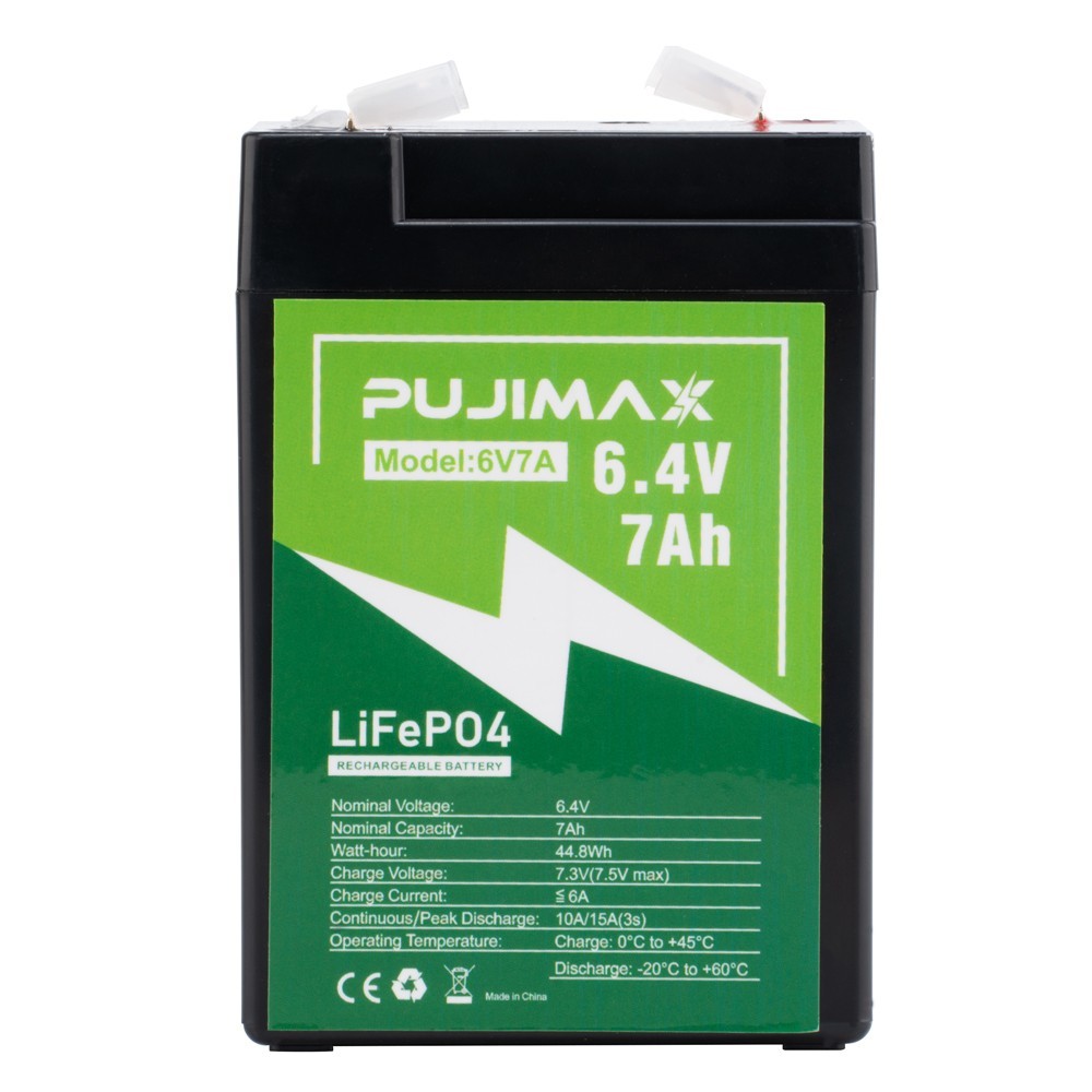 6V 7Ah LiFePO4 Lithium Battery With BMS for Scooter Fish kid car RV Motor