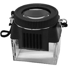 10x Loupe Quadrangle Magnifier Magnification Jeweler Film Viewer Lupe with Strap