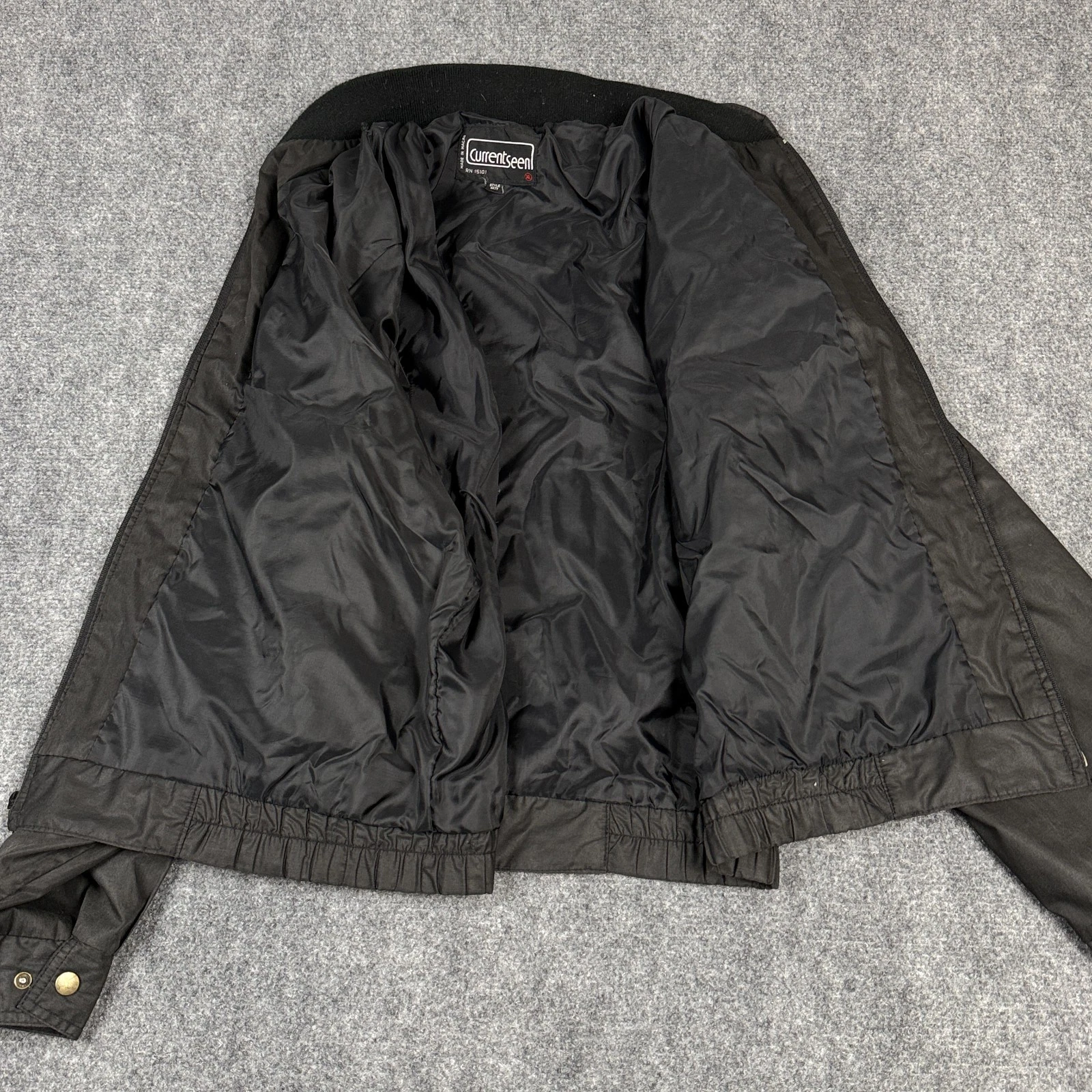 Vintage Current Seen Bomber Jacket Mens XL Black Military Flight Utility image 11