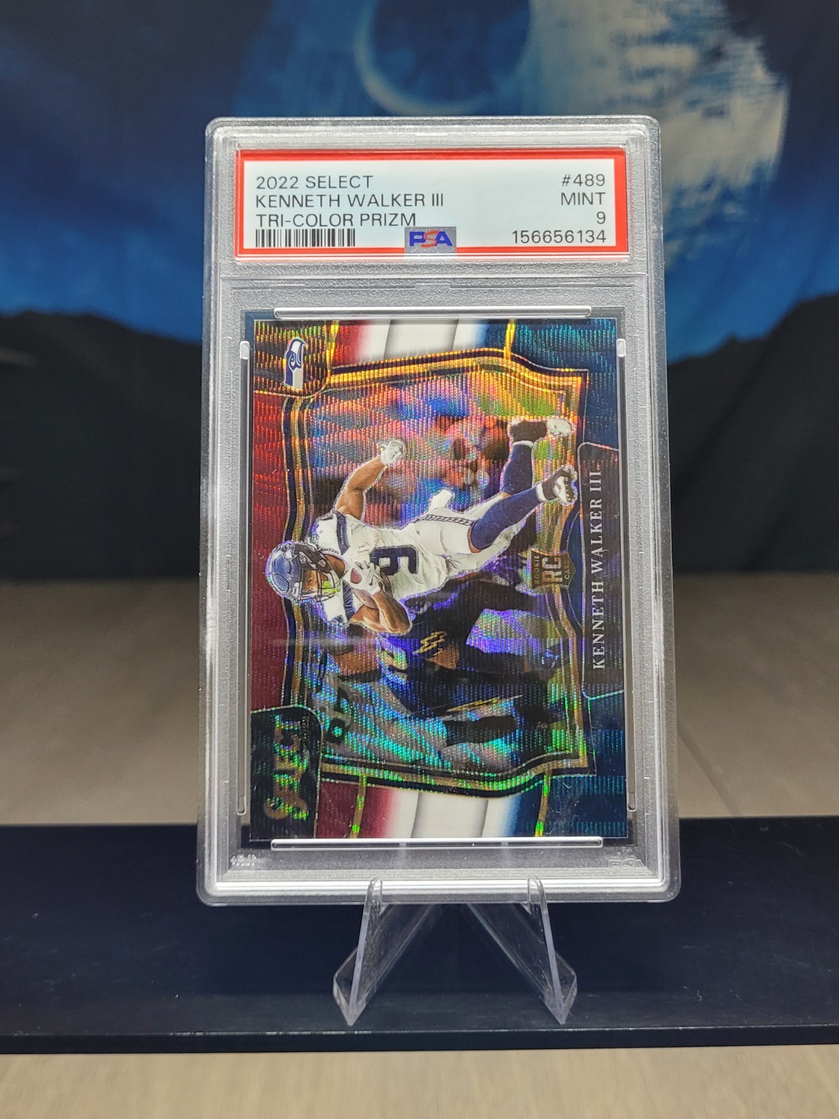 2022 Select Kenneth Walker Field Level Tri-Color Prizm Rookie /75 PSA 9