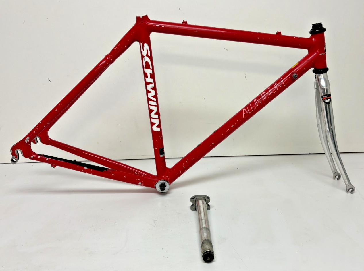 Vintage 1989 Schwinn 564 48cm C-C Aluminum Road Frame Kinesis Fork Seatpost BB