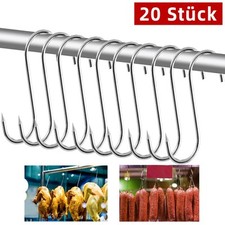 20 Fleischhaken Haken S-Haken Fleischerhaken rostfrei Metzger Räuchern Edelstahl