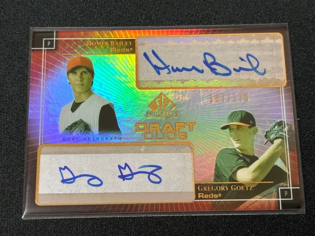 2004 Fleer Draft Duos Dual Homer Bailey Gregory Goetz Chocago Cubs Auto/179#DDGB
