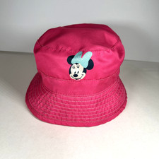 Disney Pink Minnie Mouse Girls Reversible Bucket Hat Toddler Size Ages 3-6