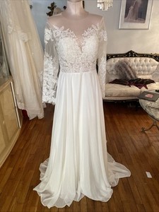 #147 SEXY Lace Illusion Top Wedding gown.  