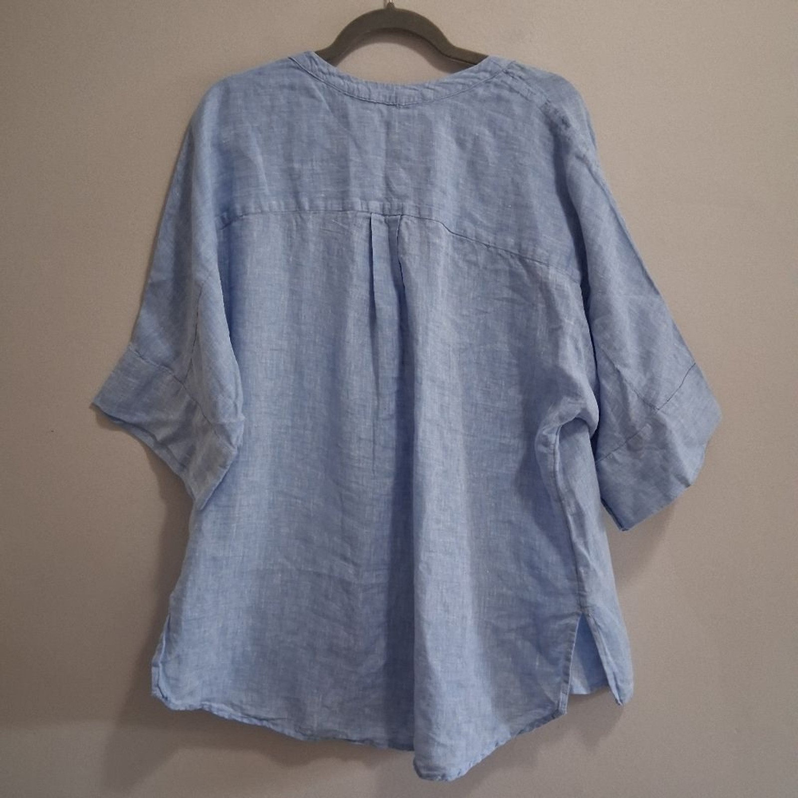 H&M 100% Linen Oversized Boxy Beachy Coastal Grandma Tunic Size 14 XL