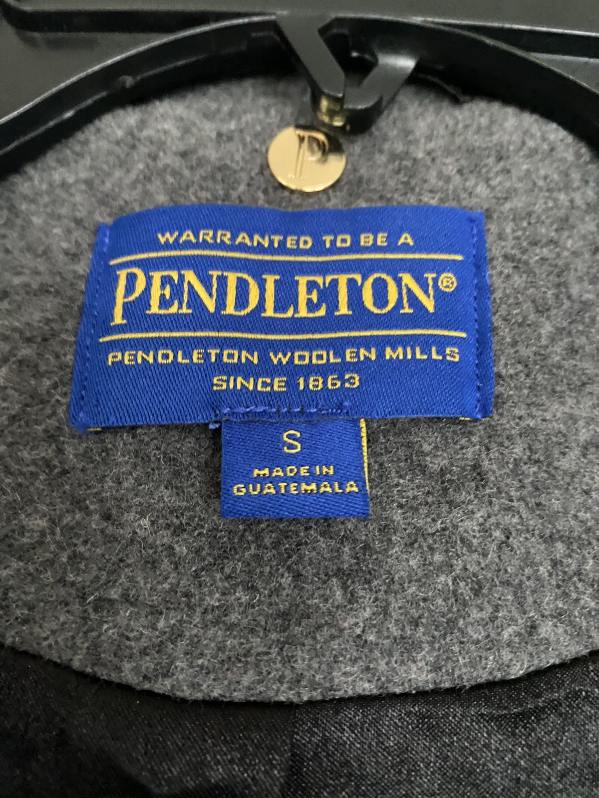 Pendleton Gray Merino Wool blend Toggle Zip Faux … - image 4