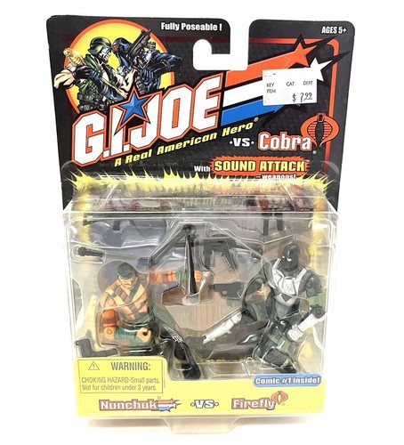 FIGURINES GI JOE Hasbro V.s. Cobra Nunchuk Firefly Avec Leurs Accessoires Neuf EUR 15,00 - FR