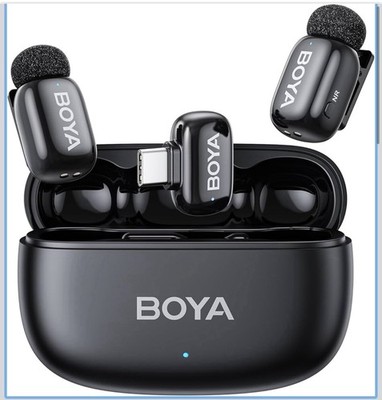 BOYA Mini 2 Wireless Lavalier Microphones for Iphone 15/16/17 & Android, AI Nois
