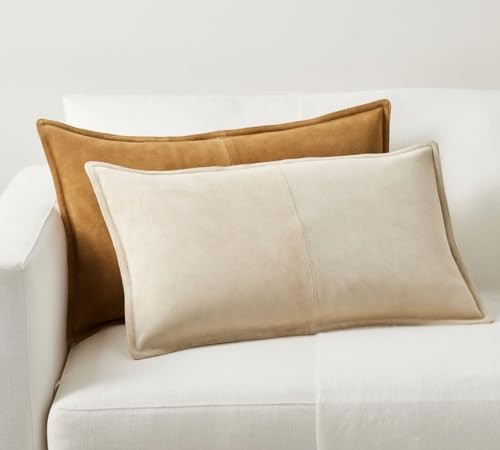 Genuine Leather Pillow Cover Case for Lumbar Throw Couch Pillows - Modern - Afbeelding 6 van 6