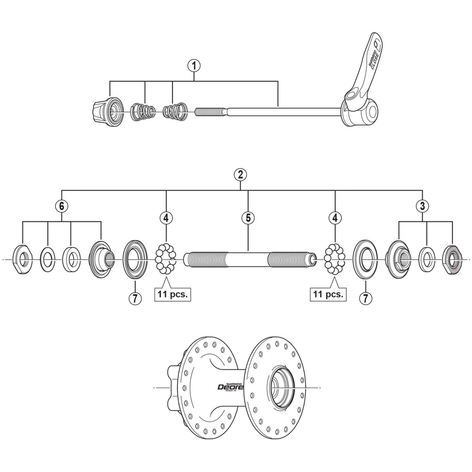 Shimano Spares HB-M525-A left hand lock nut unit