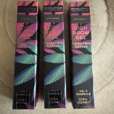 3 Pack -REVOLUTION High Brow Gel Dark Brown 6 ml/0.2 oz NEW SEALED NIB