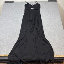 VTG B. Smart Dress Womens 10 Juniors Black Gown Flutter Babydoll Strappy