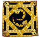 Must De Cartier Paris Black Silk & Golden Jewelry Design H.R Women’s Scarf 34 In