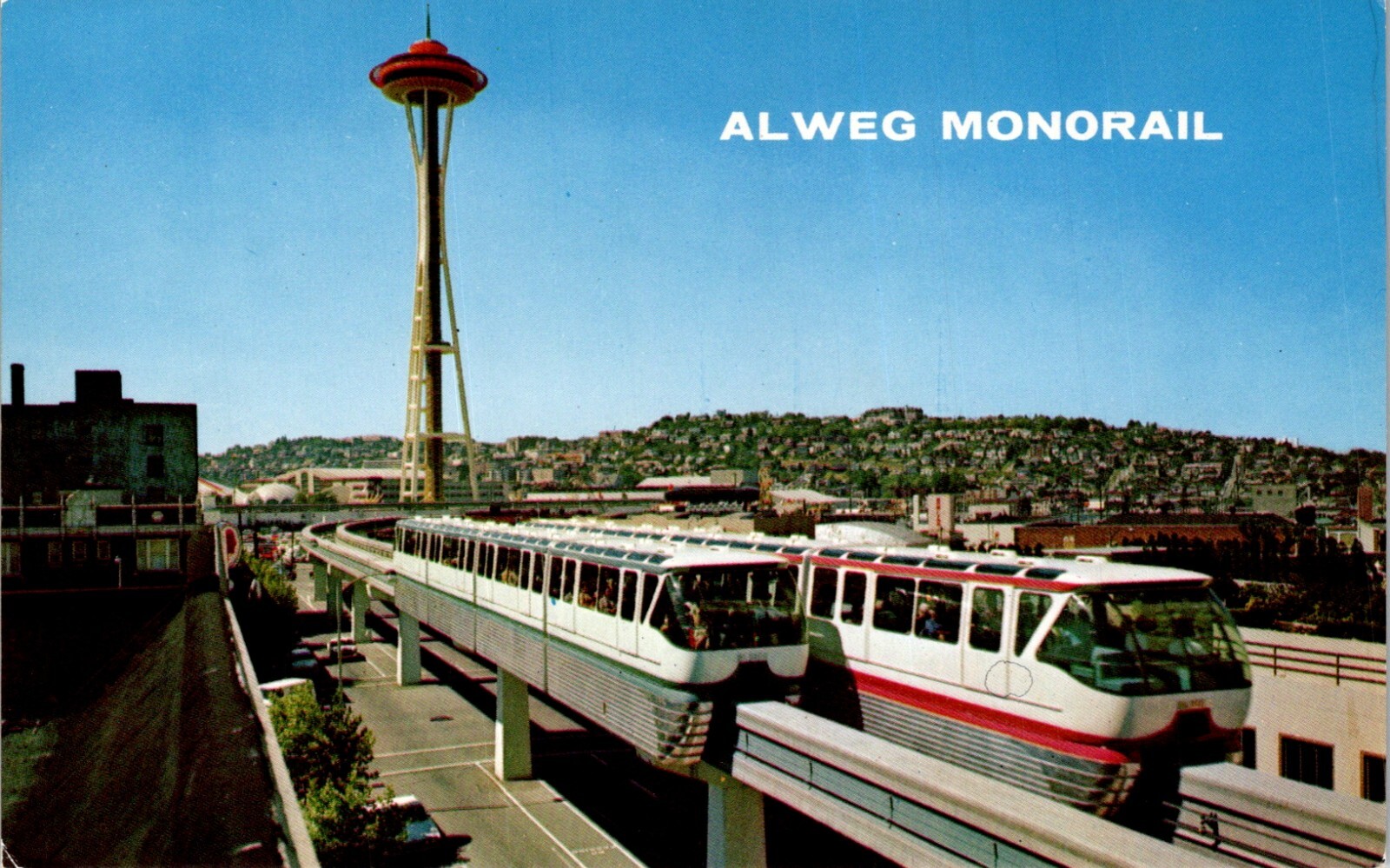 Seattle World's Fair Space Needle and Alweg Monorail Vintage Postcard 27608