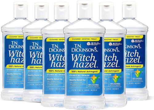 Tn Dickinsons Witch Hazel Astringent For Face & Body 100% Natural 16 Fl (6 Pack)