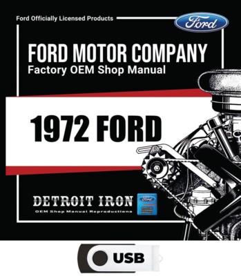 1972 Ford Car Factory OEM Shop Manuals USB