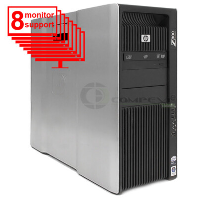 HP Z800 8-Monitor Computer/Desktop X5650 6-Core /1TB HDD+ 256GB SSD/ K1200
