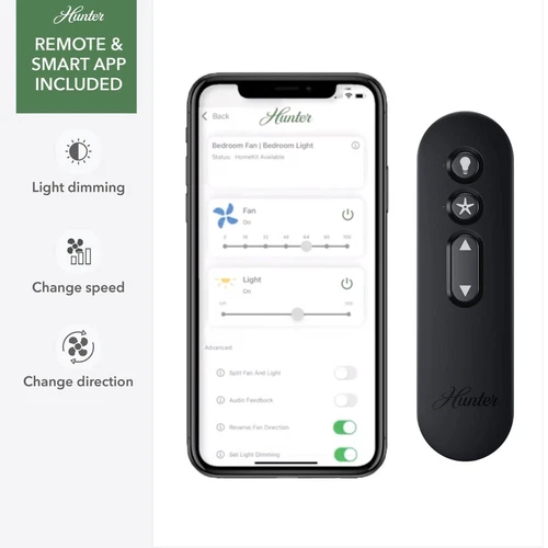 Hunter 52 inch Aeronaut Wi-Fi, ENERGY STAR® Matte Black Damp Rated Ceiling Fan - Picture 8 of 18