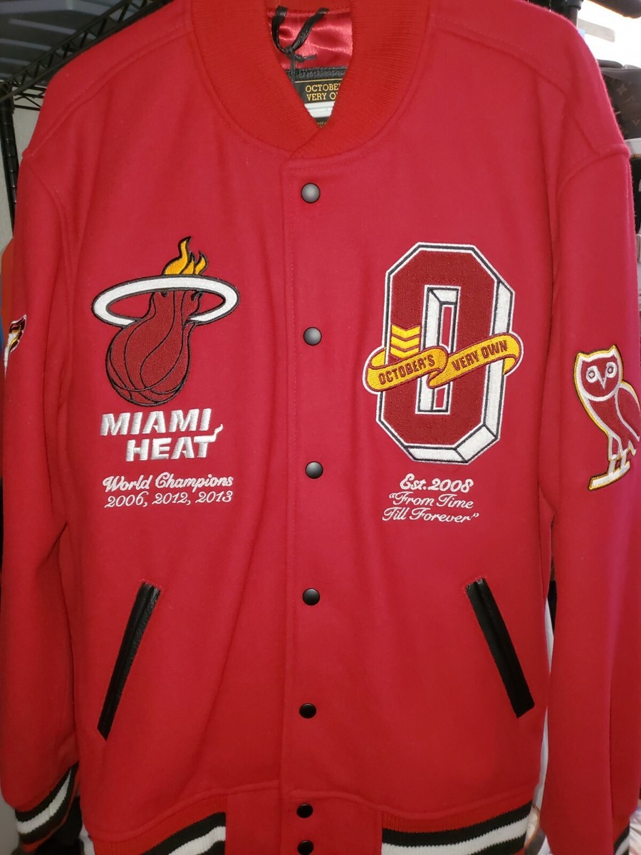 OVO NBA Miami Heat Varsity Jacket Champions October’s Very Own US Men Sz XL