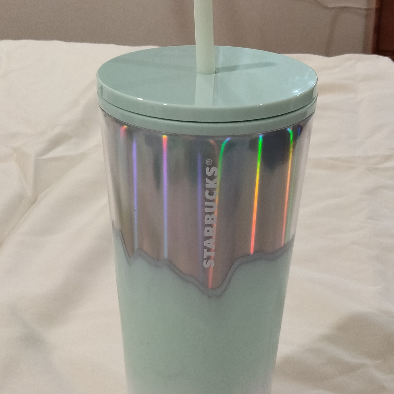 Starbucks Holiday 2020 Ice Wave Mint/White 24oz Cold Cup Tumbler New