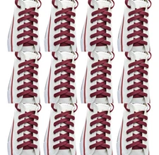 12 pairs Flat Burgundy Sneaker Athletic String 27",36",45",54",63" Shoelaces