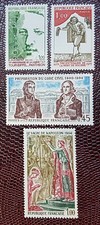 France 1973 9 timbres YT 1740 1742 1743 1759 1762 1770 1771 1774 1776 NEUFS**