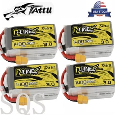 4X Tattu 1400mAh 22.2V 120C 6S Lipo Battery XT60 Plug For FPV Drone Quadcopter