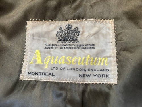 Vintage Aquascutum Plaid Check Showerproof Wool Balmacaan Overcoat/ Top Coat -38 - Picture 13 of 15