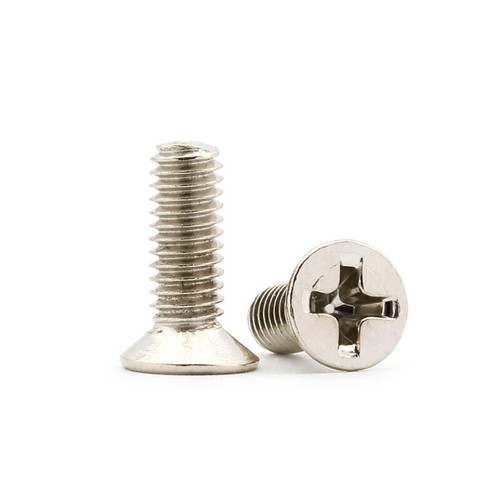 Senkschrauben mit Kreuzschlitz Senkkopf Schraube M1,2 - M4 Vernickelt Nickel - Picture 5 of 6