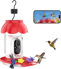 Smart Hummingbird Feeder with Camera, AI Identify Bird Breed,Fhd 2K Live Bird Wa