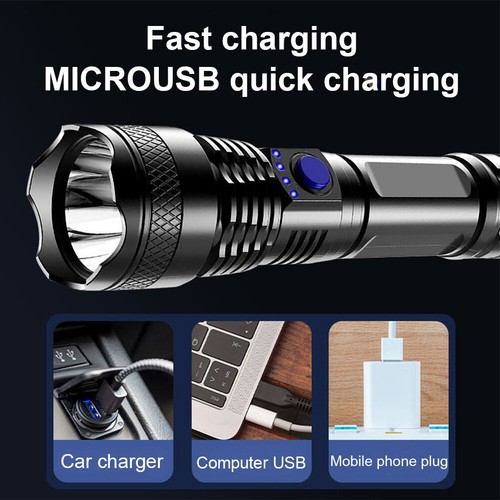1000000 Lumens Super Bright LED Tactical Flashlight Rechargeable LED WorkLights - Picture 4 of 6