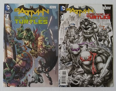 Batman Teenage Mutant Ninja Turtles #1 Hastings Kirkham & 2nd Print Variant Set