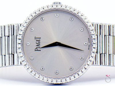 Piaget 18K Traditional Mecanique Men's Watch With Diamond Dial