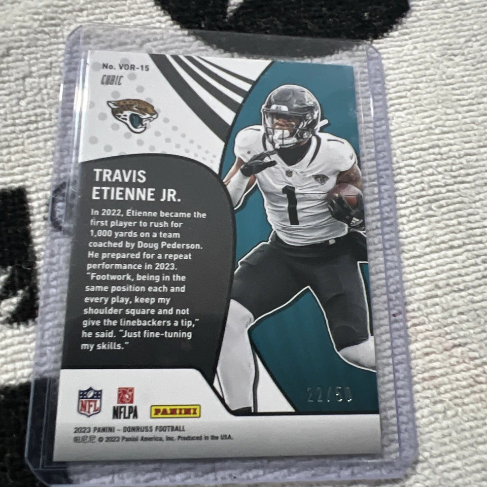 2023 Donruss Travis Etienne JR. Vortex Cubic 36/50 SP Jaguars - Image 2 of 3