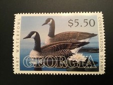 ICOLLECTZONE  US 1987 Georgia GA3 Duck Stamp VF NH